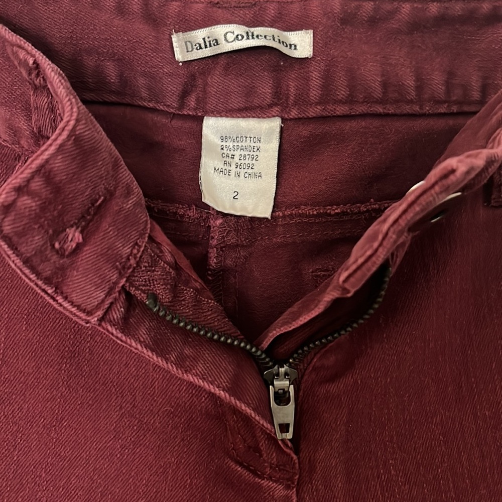 Maroon Stretchy Straight Jeans - Picture 4 of 4